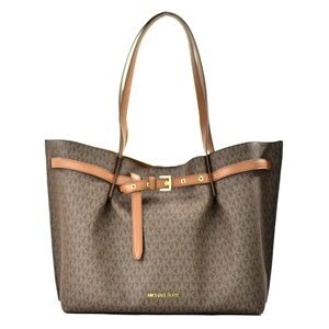 FLASH SALE! Michael Kors Emilia Large Brown East West Bucket Tote Bag,Authentic